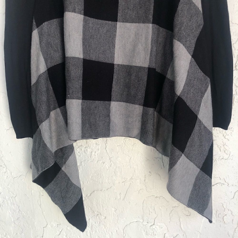 TORRID Open Front Drape Cardigan Sweater Size 0X Buffalo Check - Picture 8 of 8